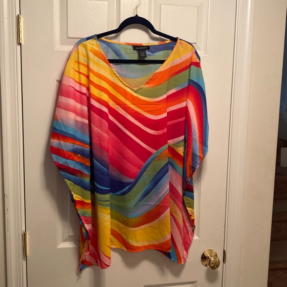 Ashley Stewart Tops - NWOT Ashley Stewart Multicolored Poncho Style Blouse…size 18/20